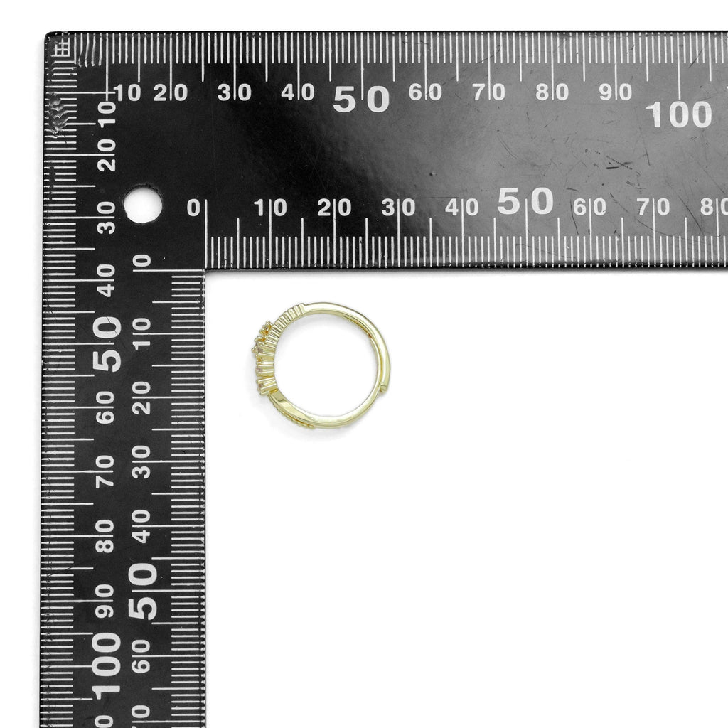 Dainty Clear CZ Gold Silver Cresent Moon star  Adjustable Ring, Sku#A278