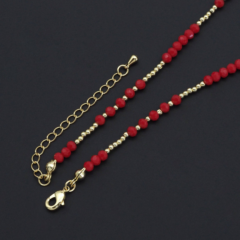 Gemstone Gold Spacer beaded Necklace, sku#O118
