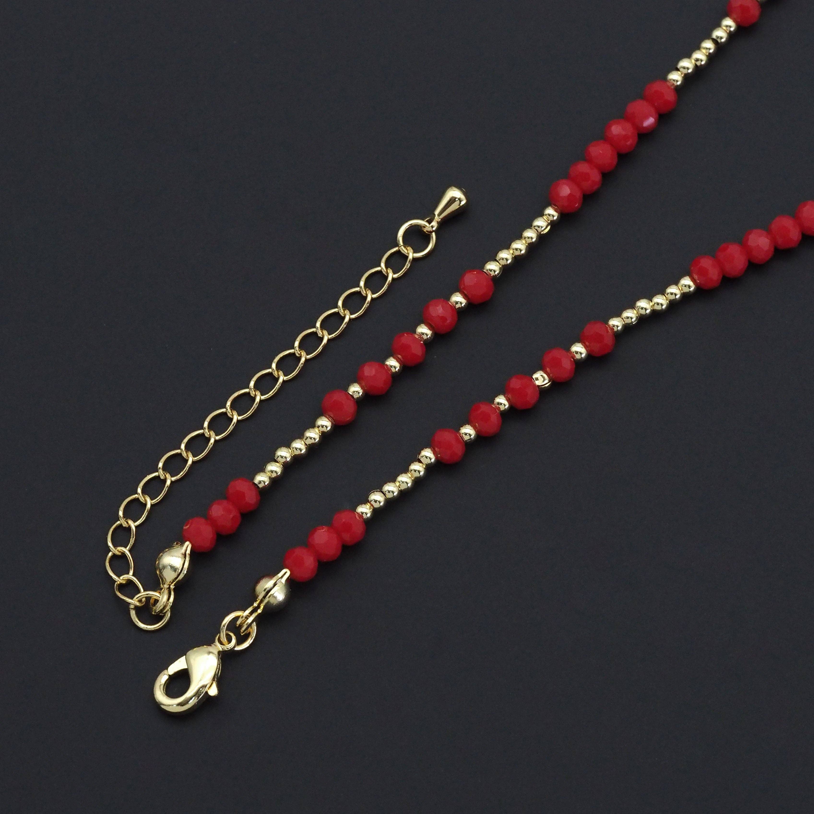 Gemstone Gold Spacer beaded Necklace, sku#O118