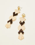 Bitty Bead Earrings - Deco Cream & Black