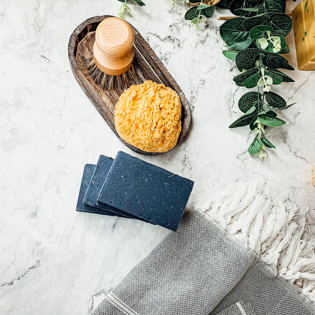 Black Soap Bar For Sensitive Skin - Unscented Natural Oils Gift For Him