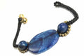 Blue Agate Bracelet Handmade Boho Adjustable Macrame