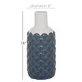 Blue Ceramic Decorative Vase with Shell Designs