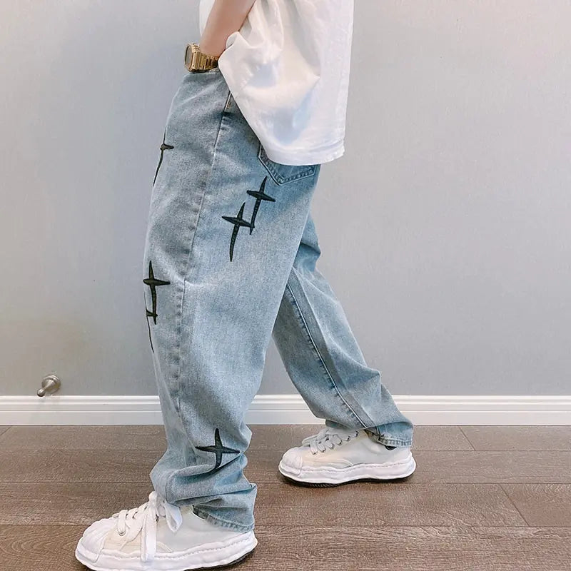 Boys Men Straight Loose Wide-Leg Pants - # BOAA13410011