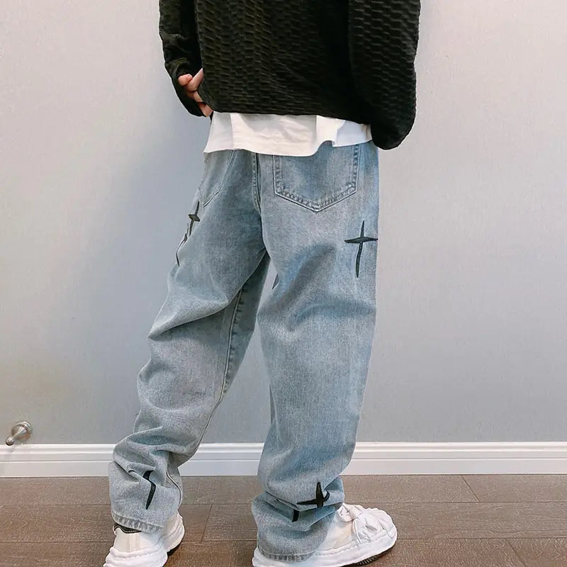Boys Men Straight Loose Wide-Leg Pants - # BOAA13410011
