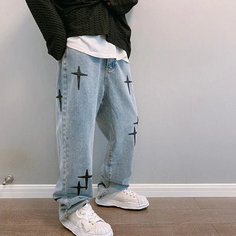 Boys Men Straight Loose Wide-Leg Pants - # BOAA13410011