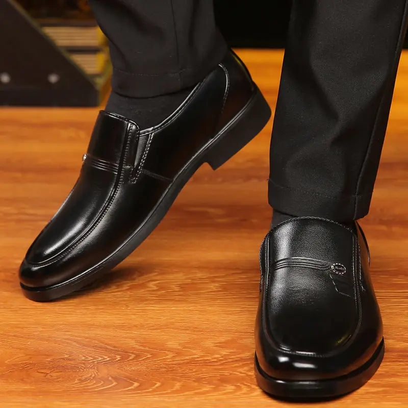 Boys Men's Black Leather Formal Shoes - # BOAA73210006