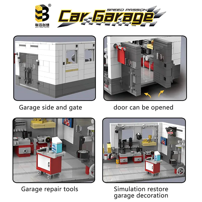 Building Block Garage Car Toys - # BOT&G53710008