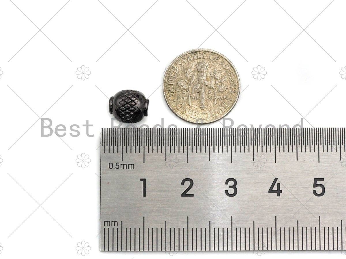 CZ Large Hole Tube Spacer Micro Pave Beads, Cubic Zirconia Drum Barrel Space Beads, Men's Bracelet Findings, 7.5x9mm, SKU#LD09