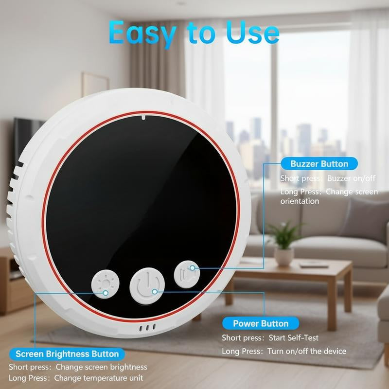 5-In-1 with High-Definition Display Monitor Household Sensor Plug and Play for House RV Apartment