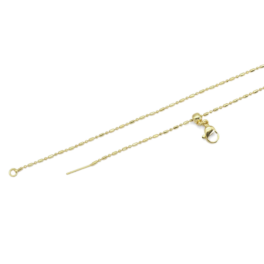 Dainty tuve round ball thin Adjustable Necklace, Sku#LD491