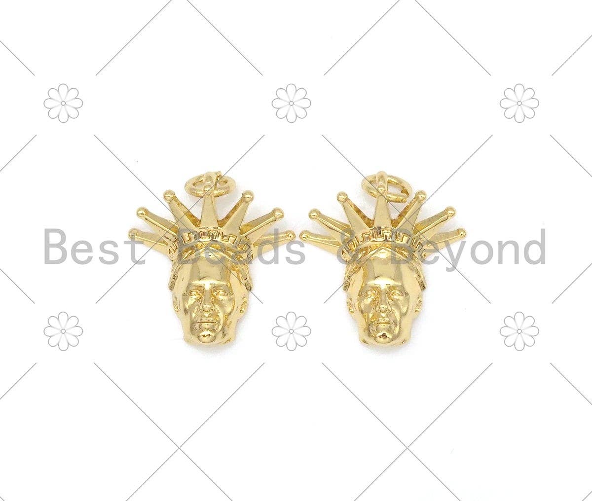 Liberty Statue Shape Pendant/Charm, 18K Gold Filled Liberty Statue Charm, Necklace Bracelet Charm Pendant,16x17mm,Sku#L576