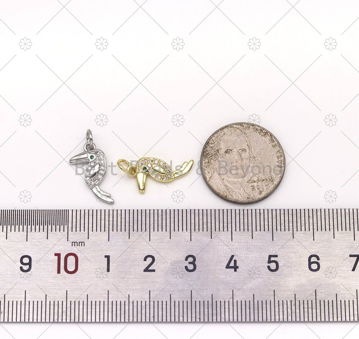 CZ Woodpecker Charm, Sku#JD11