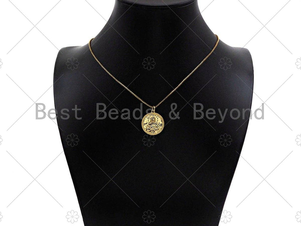 Dianty Embossment Virgin Mary On Round Coin Shape Pendant/Charm,Dainty Medallion Charm, Necklace Bracelet Charm Pendant,19x21mm, Sku#L510