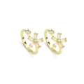 Gold CZ Opal Flower Adjustable Ring, Sku#LD447