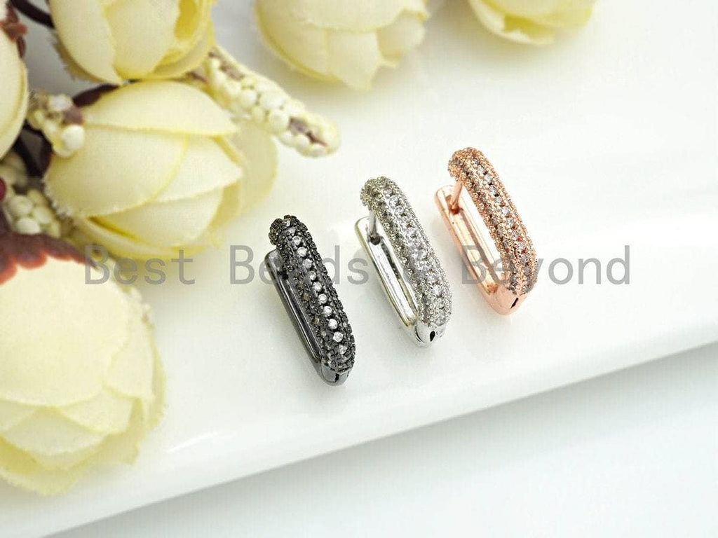 CZ Double Row Huggie Earring, Sku#J251