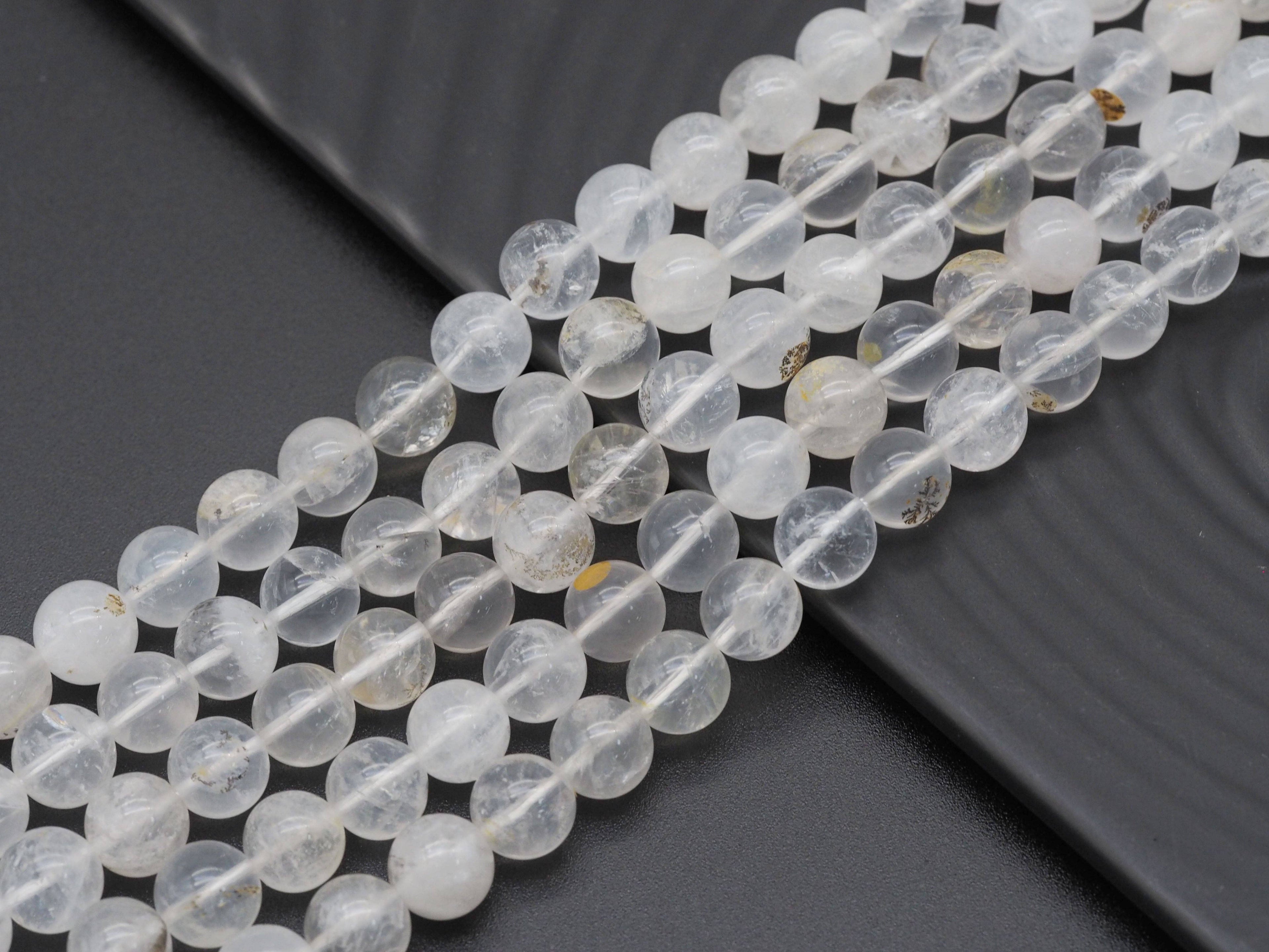 Genuine Picture Milky Quartz Round Smooth Beads, Sku#U1357