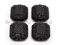 Black CZ Pave On Black Big Square Cushion Spacer Micro Pave Beads, Cubic Zirconia Space Beads, Men's Jewelry Findings, 17x20x7mm, SKU#G326