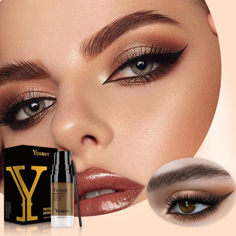 Brow Gel & 4-Prong Eyebrow Pen Set - Smudge-Proof & Water-Resistant for Long-Lasting, Natural-Looking Brows