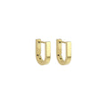 Gold U Horseshoe Geometry Huggie Earrings, Sku#A255