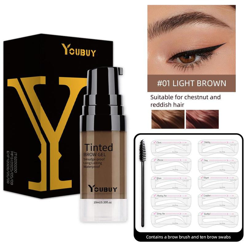 Brow Gel & 4-Prong Eyebrow Pen Set - Smudge-Proof & Water-Resistant for Long-Lasting, Natural-Looking Brows