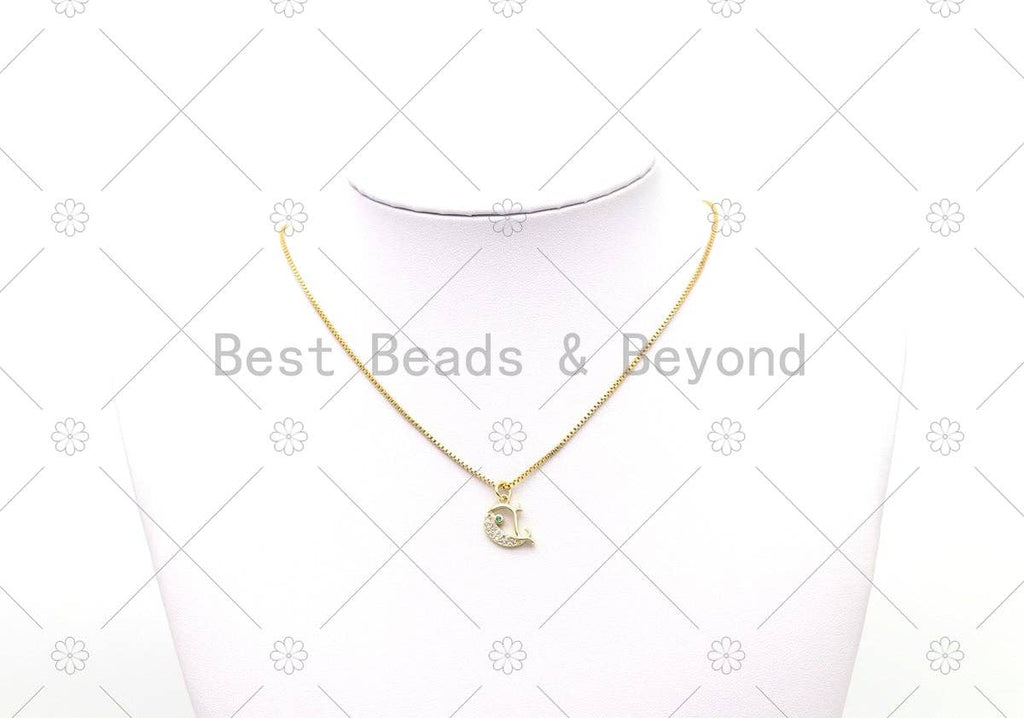 CZ Whale Charm, Sku#JD13