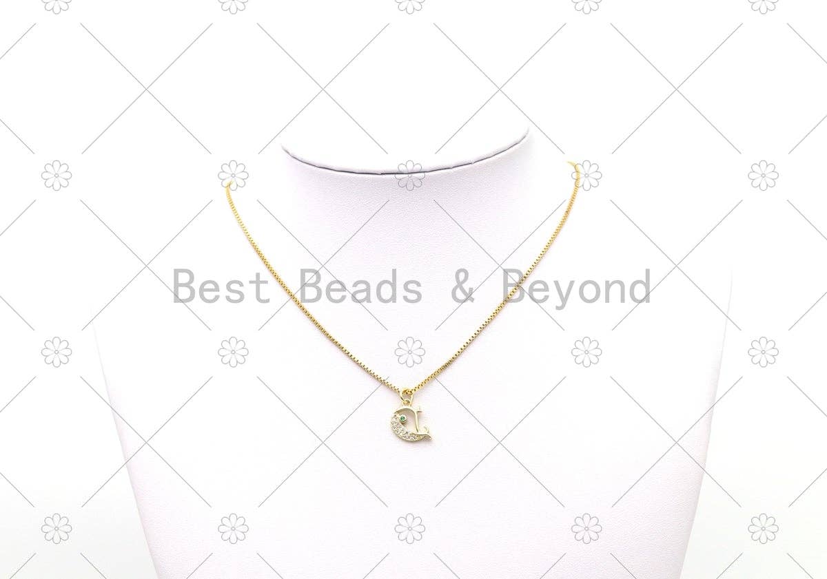 CZ Whale Charm, Sku#JD13