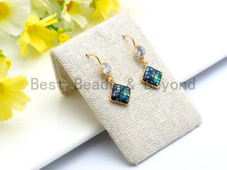 100% Natural Aqua Blue Color Shell Diamond Shape Charm/Pendant, Turquoise Blue Shell, Shell Charm, 13x16mm,SKU#Z326