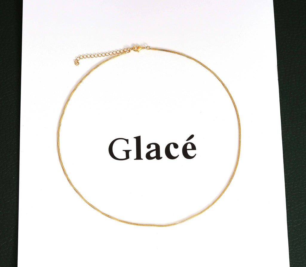 Dainty Gold Mesh Chain Necklace, sku#ZX71