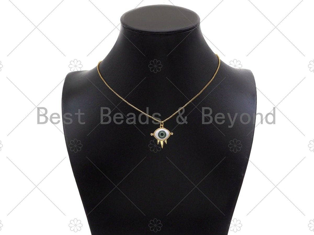 Black/White Enamel Evil Eye Shape Pendant, Gold Enamel Findings, 20x21mm,Sku#Y417
