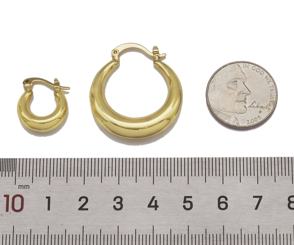 Everyday Gold Hoop Earrings, Sku#J375