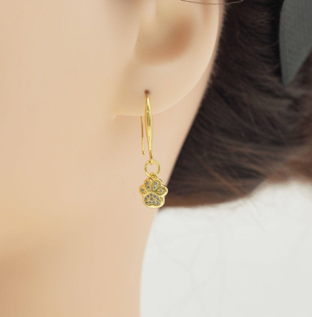 Gold CZ Footprint Charm, Sku#Z1452