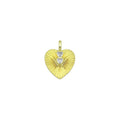 Cystal CZ Heart on Radical Heart Charm Pendant, Sku#LX755