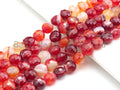 Double Sided Turtle Shell Cut Natural Agate Coin Shape beads, 6mm/8mm/10mm Natural Red Agate Beads, 15.5" Full strand, Sku#UA03