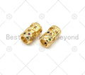 Colorful CZ Micro Pave Hollow Out Large Hole Tube Beads, 18K Gold Filled Cubic Zirconia Spacer Beads,6x11mm, Sku#Y490