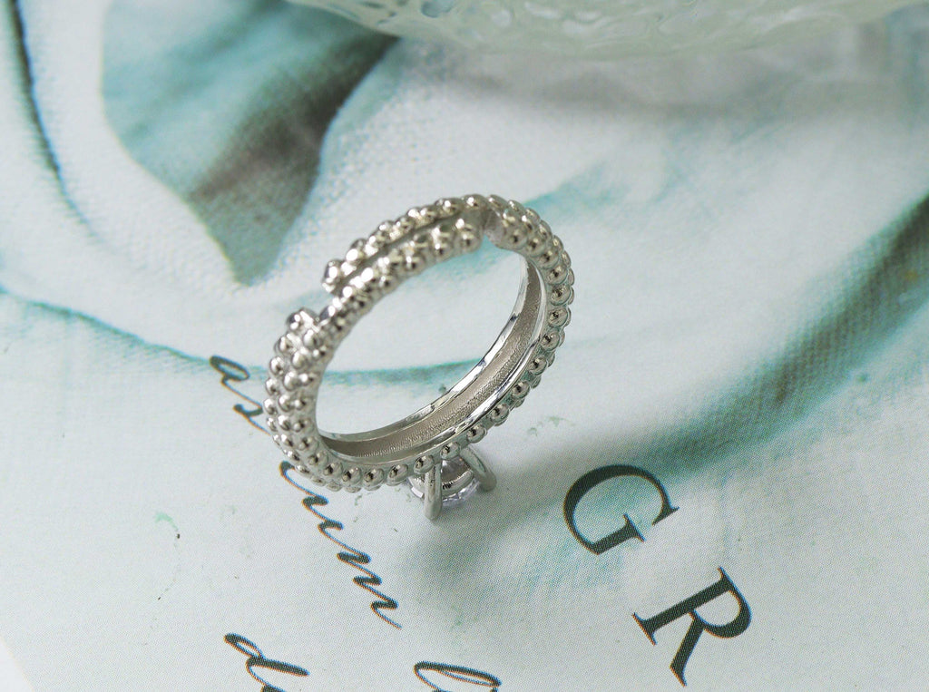CZ Crown Adjustable Ring, Sku#B143