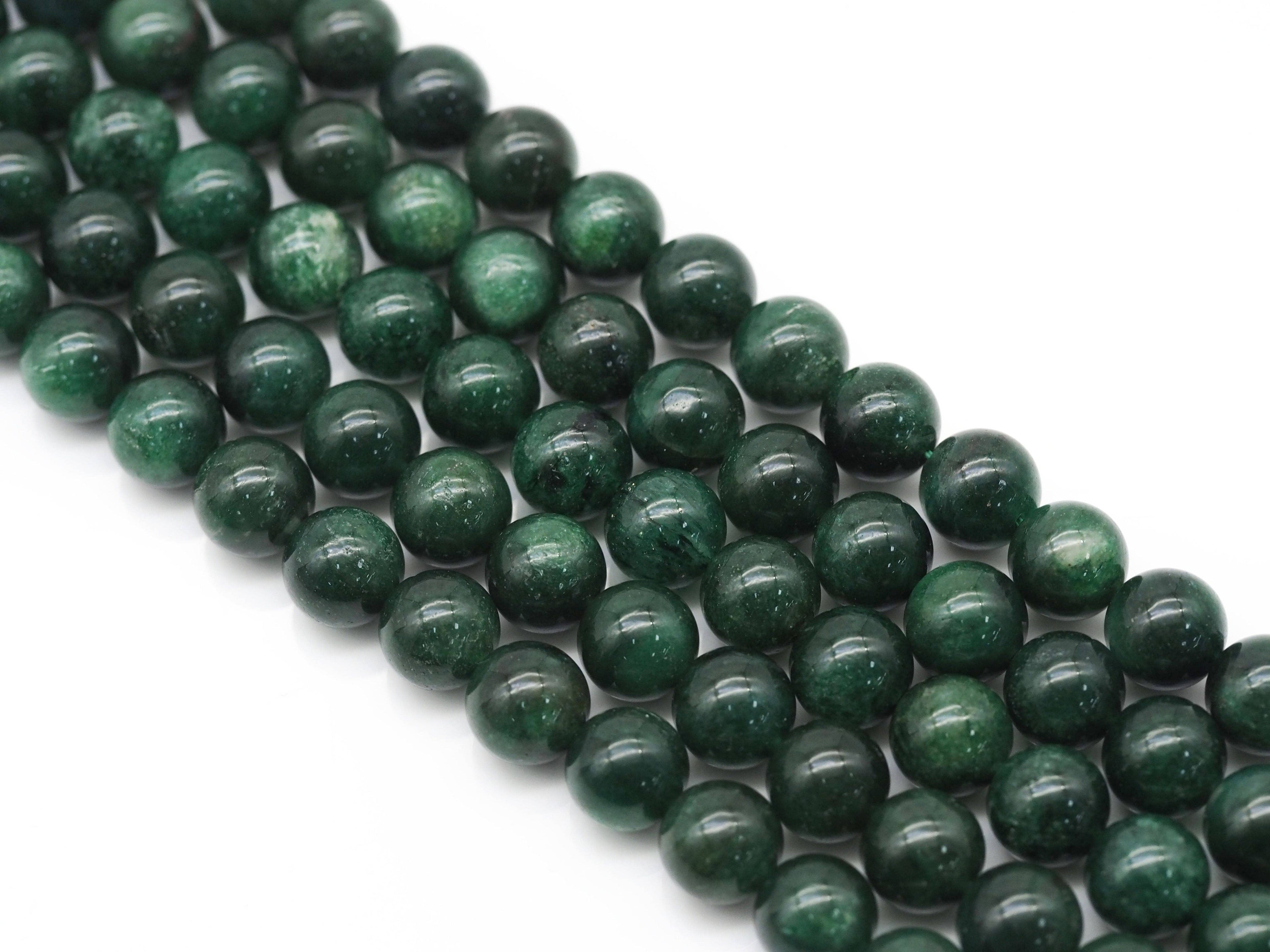 Genuine Green Kanite Round Smooth Beads, Sku#U1361