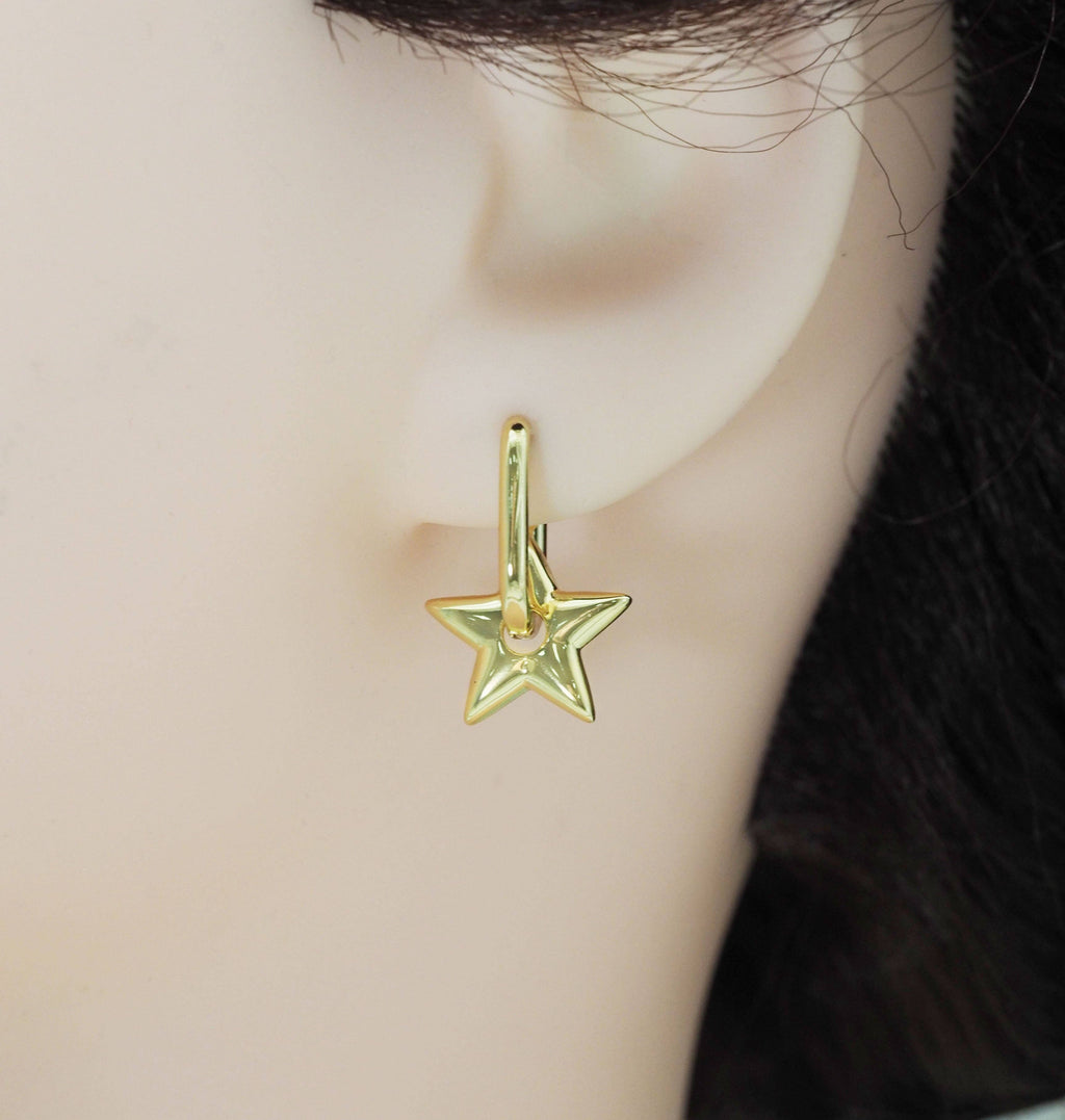 Gold Heart Five Star Round Ring Rhombus Spacer Charms, Sku#LX172