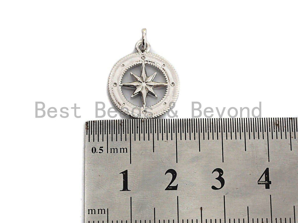 Hollow out North Star Compass Coin Pendant, Sku#Z432