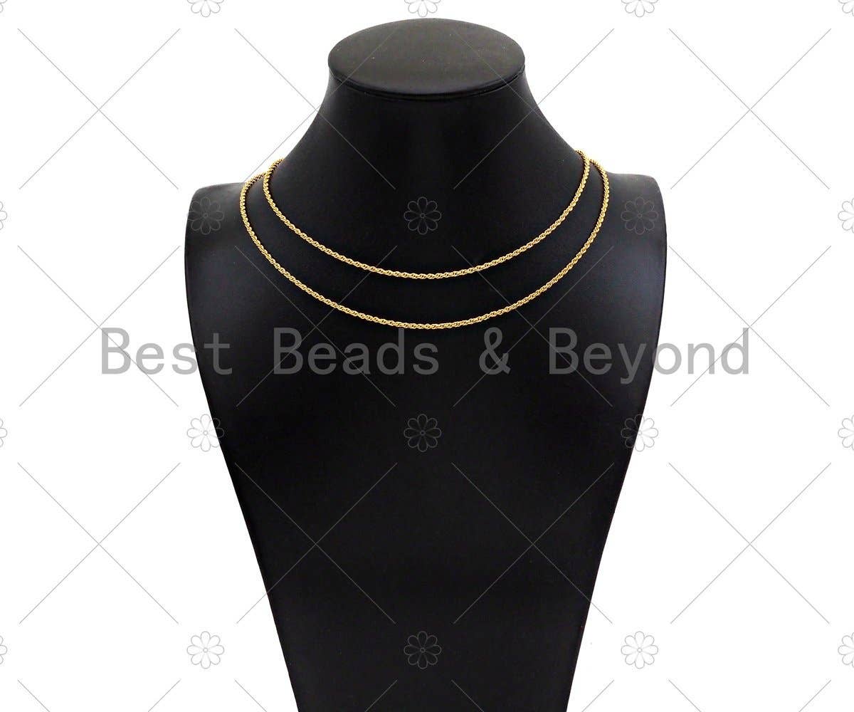 18K Gold Filled Solid Rope Chain Necklace, sku#JD06