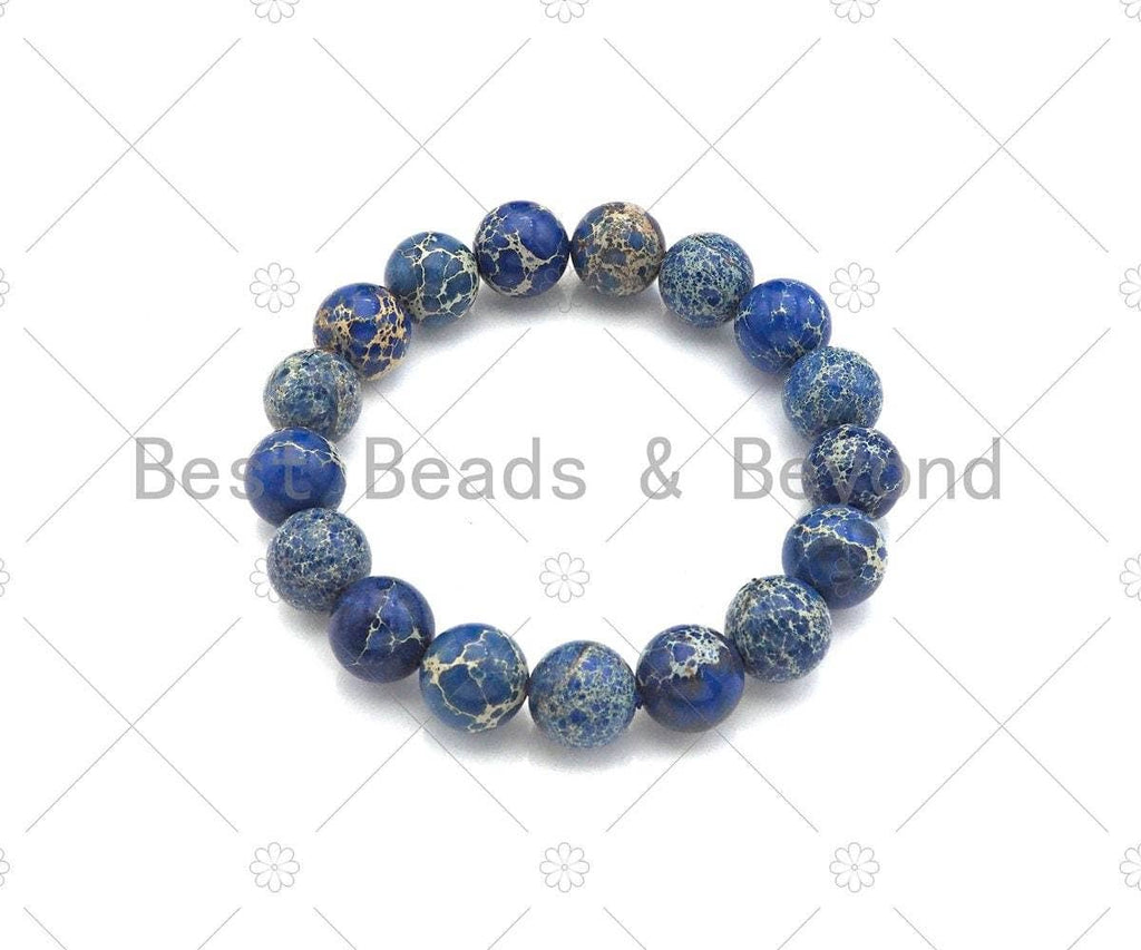 Blue Imperial Jasper Stretchy Bracelet, Sku#EF33