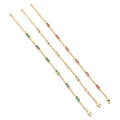 Rectangle CZ Satellite Link Adjustable Bracelet, Sku#Y851