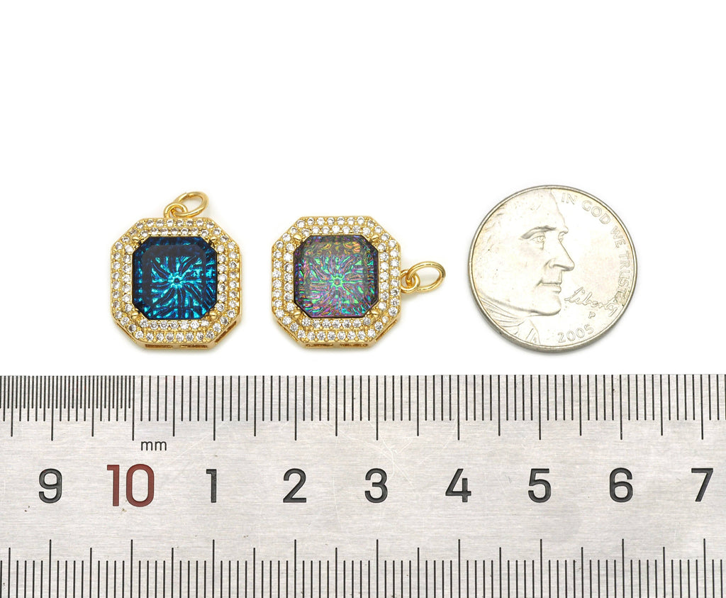 CZ Square Charm, Sku#Y618