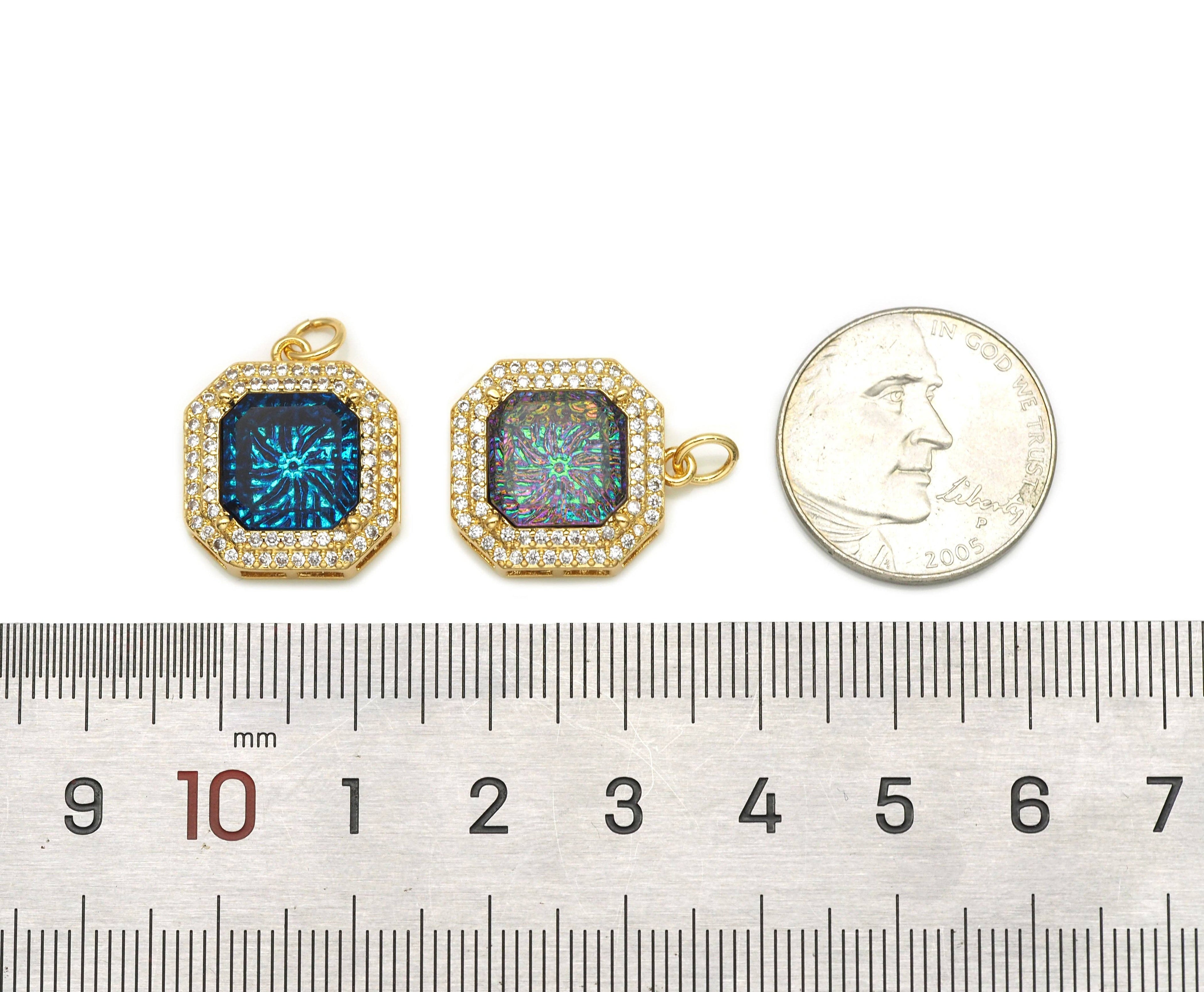 CZ Square Charm, Sku#Y618