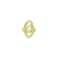 Hammered Double Oval Link Statement Adjustable Ring, Sku#LD647