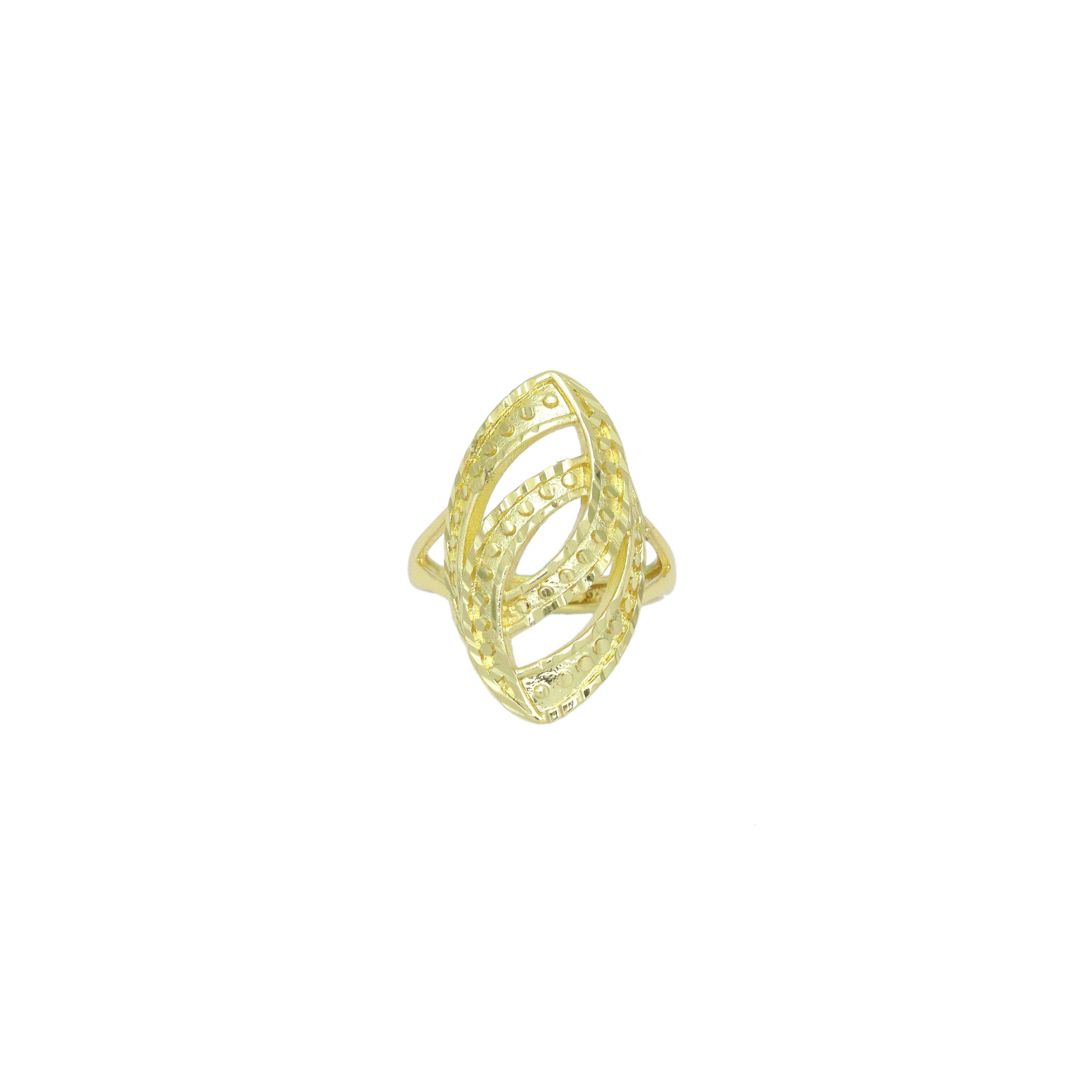 Hammered Double Oval Link Statement Adjustable Ring, Sku#LD647