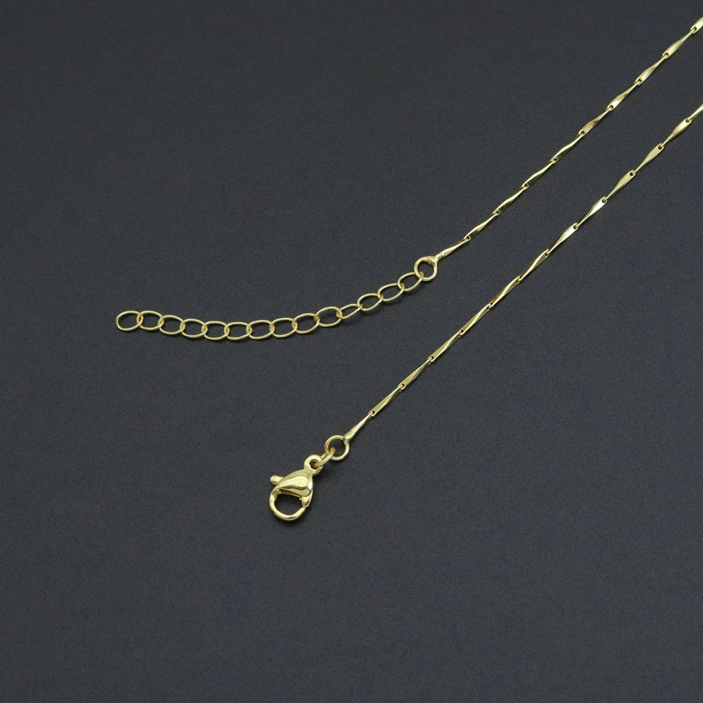 Dainty Gold Triangle Chain Necklace, Sku#LD542