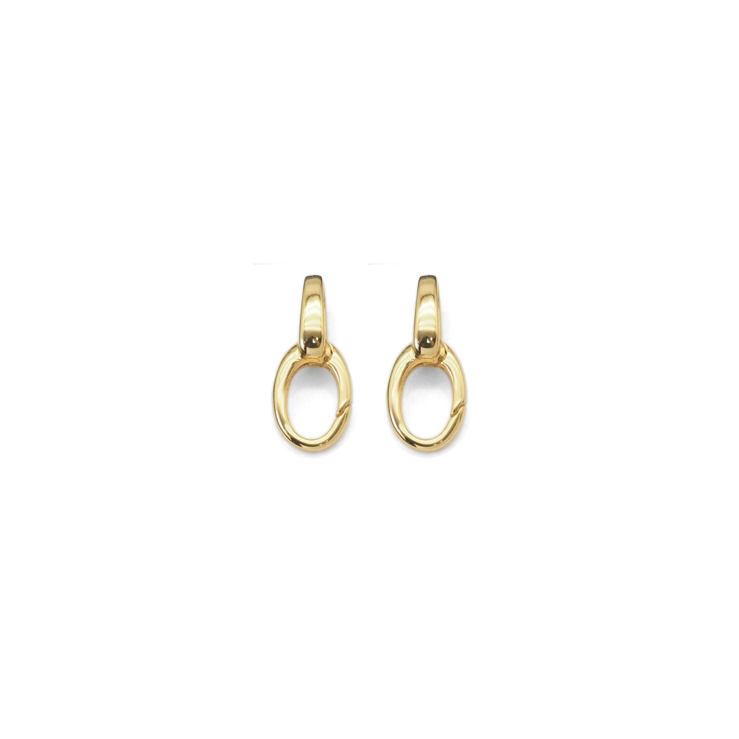 Plain Gold Oval Link Charm Holder/Snap Click Clasp/Chain Link, SKU#Y836