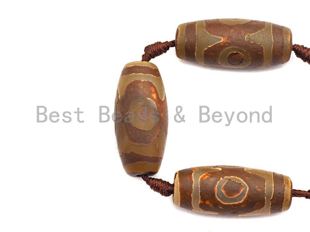 1pc/10pc Natural Tibetan Agate Barrel Beads, Brown Eye Agate beads, Barrel Agate Beads, 15x30mm,sku#U498