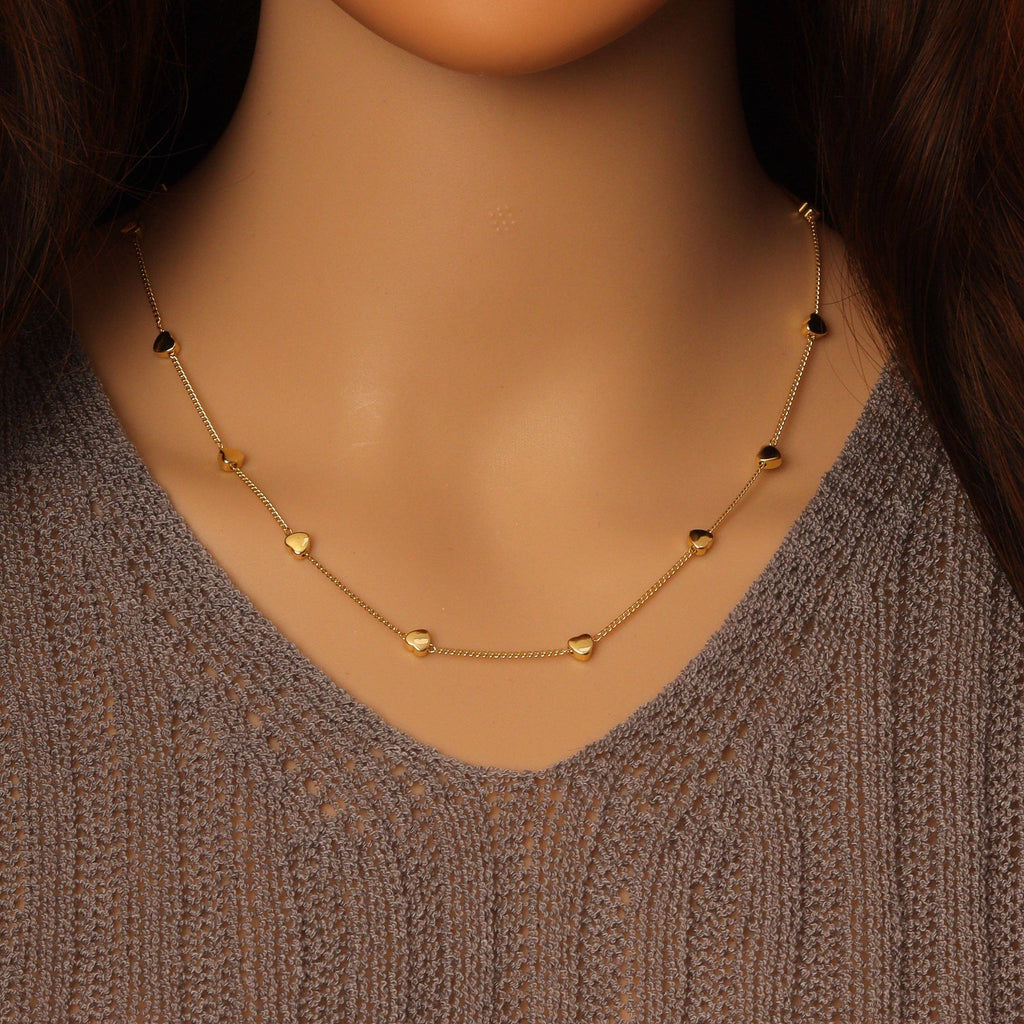 Plain Gold Heart Satellite Chain by yard, sku#HX17